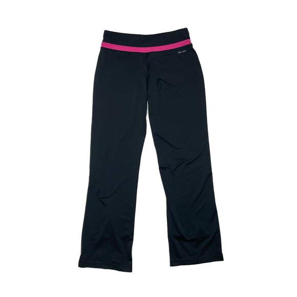 Nike Woman’s Size XS Dri-Fit Training Yoga Pants Solid Black Pink Active Stretch - Picture 1 of 6